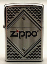 Brand New Zippo 28458 Art Deco Geometric Lighter Street Chrome Unfired Seal D 13 picture