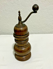 Vintage Wood and Metal Hand Crank Pepper Mill / Grinder picture