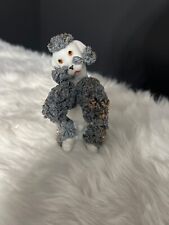 Vtg Thames Spaghetti Poodle Gray Dog Porcelain Figurine Gold Trim Japan Figure picture