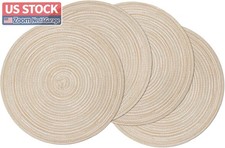 US Stock SHACOS Braided Place Mats 4 Pack Beige 15 Inch Washable Dining Table picture