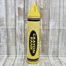 Vintage 1979 Crayon Coin Bank Crayola Yellow 15” picture