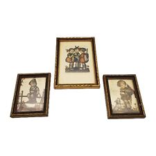 Old Goebel Hummel Framed Miniature Prints School Girls, Not for You and Hansel picture