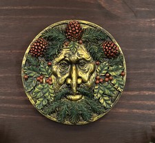Ebros Winter Season Bronzed Blooming Floral Foliage Celtic Greenman Wall Decor picture