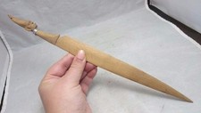 Carved wood letter opener with Tribal African man's head picture