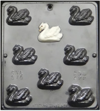 NEW 8 Cavity Bite Size SWAN Bird Chocolate Candy Fondant Plaster Clay Mold picture