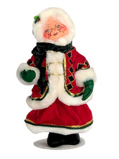 Annalee Mrs. Claus Christmas Doll in Pretty Felt Dress Coat Hood Life Like Face picture