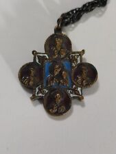 Old Rare Travel Cross Orthodox Icon Medallion 28