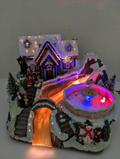 Avon Christmas Fiber Optic Lighted Musical Scene With Fountain - READ NOTE picture