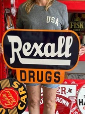 Vintage Style Metal Sign Rexall Drugs NOT Porcelain 24x18 Made USA picture