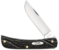 CASE XX KNIFE- SOD BUSTER Jr. - ROUGH BLACK  #18229 - S/STEEL BLADE - 3 5/8