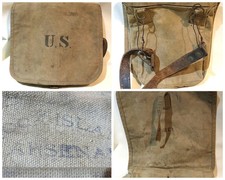 Antique U.S. Army M1902 Canvas Haversack  Rock Island Arsenal Complete w/ Strap picture
