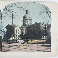 Atlanta Georgia Capitol Building Stereoview c1905 Horse Carriage Street View K33 picture