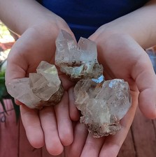 3 Natural Clear White Quartz Crystals on Matrix Terminated  Healing Specimen Lot picture