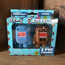 Domo Kun 2 PVC Figures Flocked & Classic Blue & Nerd New In Box picture