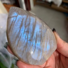 251g Blue Flash Moonstone Freeform Point Home Decor Crystal Art Energy Stone picture