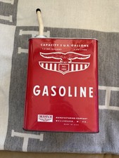 Rare VINTAGE Eagle 2 Gallon Red Metal Gas Can w/ Spout For Collectors picture