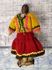 Vintage South American Peruvian Doll Figure Folk Art Handmade, 6.5