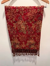 Beautiful Vintage Tapestry Table runner W/Tassel Ends 89”L x 14” W warm colors picture