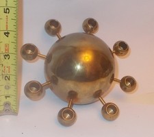 Vtg CANDLE HOLDER TORBEN OSKOV DENMARK  SPUTNIK MCM Brass picture
