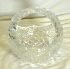 Crystal Orb Basket Candy Dish Waffle 7 Point Fan Cut Pattern picture