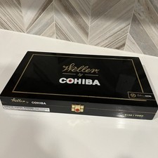 Weller by Cohiba Empty Wooden Cigar Box Hinged Black Lacquered w/ Insert picture