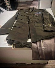 WW2 Officers Class A Greens And Pinks & 1st Infantry Division Sgt Ike Jacket. picture