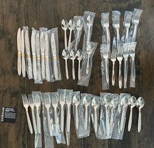 40 PC GORHAM NARRAGANSETT Gold Accent Band (8) 5PC Place Settings Retired picture