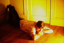 c1970's Kodachrome 35mm Slide, Man Relaxing, Indoor Portrait, Warm Light Wooden picture