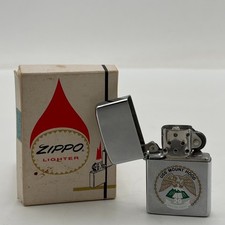 1978 VINTAGE ZIPPO BRUSHED CHROME LIGHTER USS Mount Hood NEW W/ Box picture