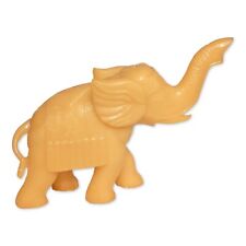 Vintage Indian Lucky Elephant Figurine Yellow Celluloid Plastic Heavy 6 in Tall picture