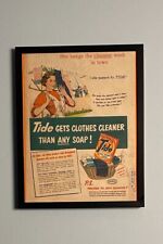 Vintage Wall Print Advertisement Decor Framed Tide Soap Cleanest Wash In Town picture