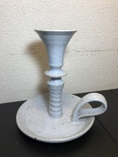  Signed BILL TYNER Speckled White Large Art Pottery 8.25