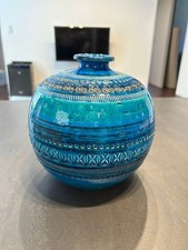 BITOSSI Flavia Rimini Blue Vase Modern Handmade Italy 22.5cm picture