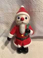 Macys 2001 Santa Claus Hinged Trinket Box Holiday Christmas Ceramic 7.5”H RARE picture