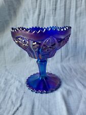 Imperial Glass Company Cobalt Blue Carnival Glass Small Compote/Candy Dish picture