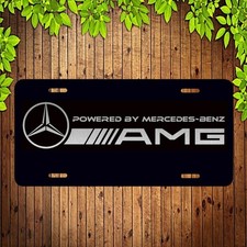 Laser etched engraved AMG Mercedes Logo Black Brushed Aluminum License Plate Tag picture
