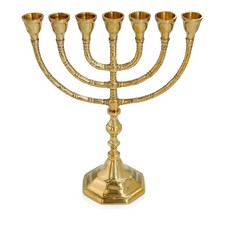 Salomon's Menora 3768B Brass 7-Branch Menorah Jerusalem Israel Antique picture
