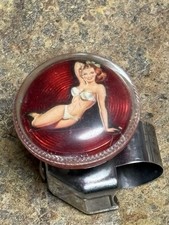 VINTAGE RED / CLEAR/ CHROME PIN-UP SUICIDE / SPINNER KNOB picture