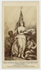 Emancipation Proclamation 1863 CDV 1st Ed Card Lady Liberty Civil War Union Army picture