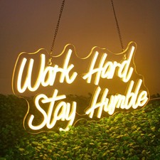 Work Hard Stay Humble Neon Sign Warm White Neon Signs for Wall Decor Motivati... picture