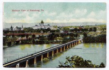1907-1915 Birdseye View of Harrisburg PA Postcard River Bridge Bird's-Eye RARE picture