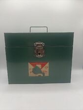 Vintage Hamilton-Skotch Corp. Green Porta-File Metal Records File Box NO KEY USA picture