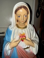 Vintage Immaculate Heart of Mary Statue 26” Catholic Virgin Mary, Blessed Mother picture