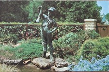 Vintage Postcard Boy with the Boat Statue Winnipeg Manitoba picture
