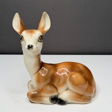 Vtg Carbet Italy Ceramic Reclining Fawn Deer Figurine 12
