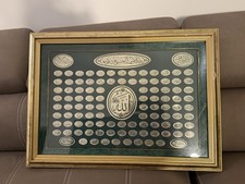 Vintage Islamic 99 Names of Allah Asma Ul Husna Metal Wall Art 28x19 Framed picture
