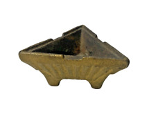 Vintage Solid Brass Small Triangle Tobacco Stash Ashtray Trinket Dish Art Deco picture