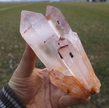 MUSEUM Superb GEM Elestial Angel PINK Lemurian Quartz Cluster-Angel Wings picture