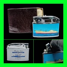 Vintage NS Savannah 1st Nuclear Merchant Ship Flat Ad Lighter With Box - UNFIRED picture