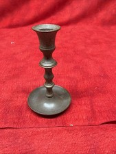 VINTAGE BRASS CANDLESTICK HOLDER FLARED BASE TURNED BALUSTER (w4) picture